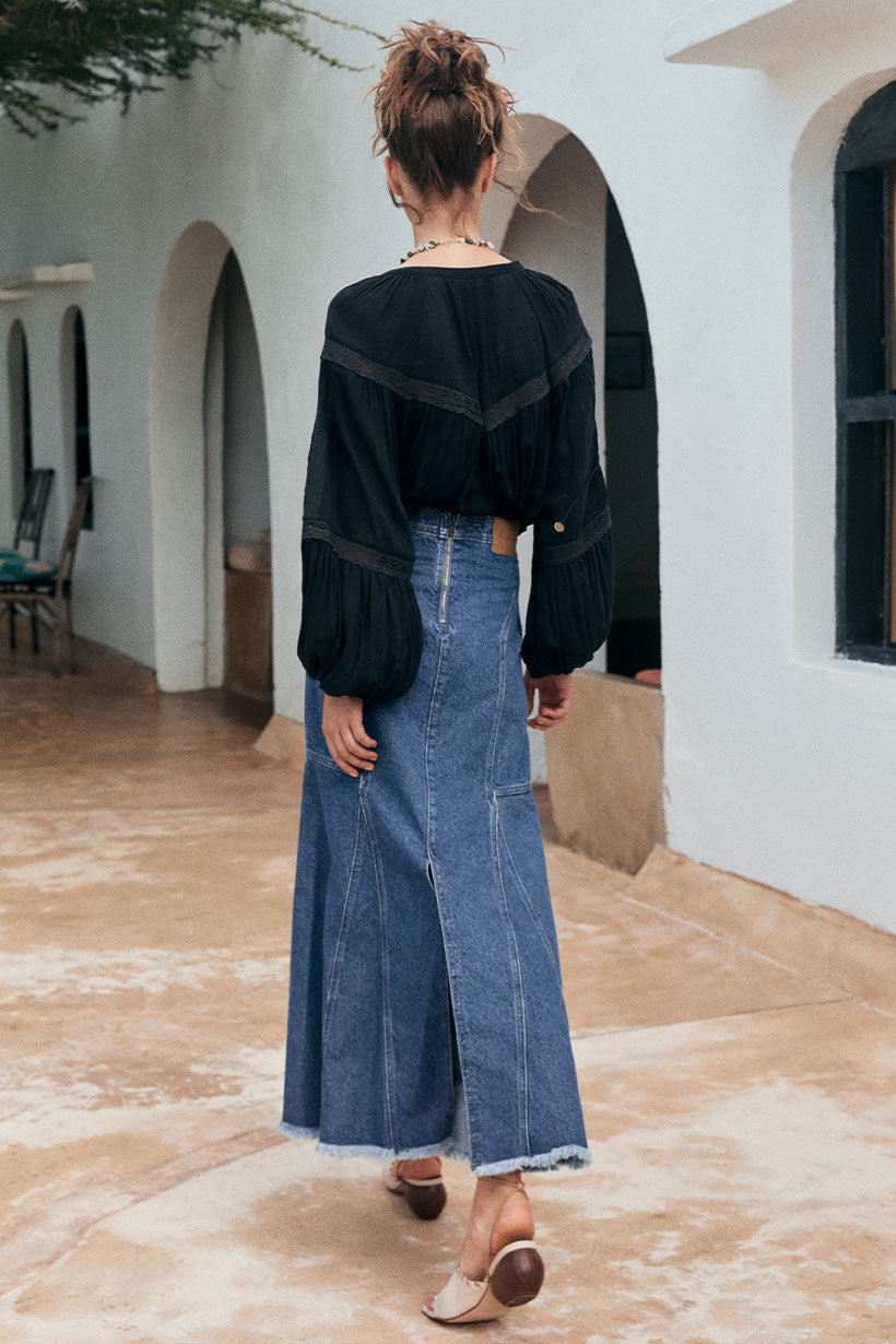 Muse Denim Maxi Skirt