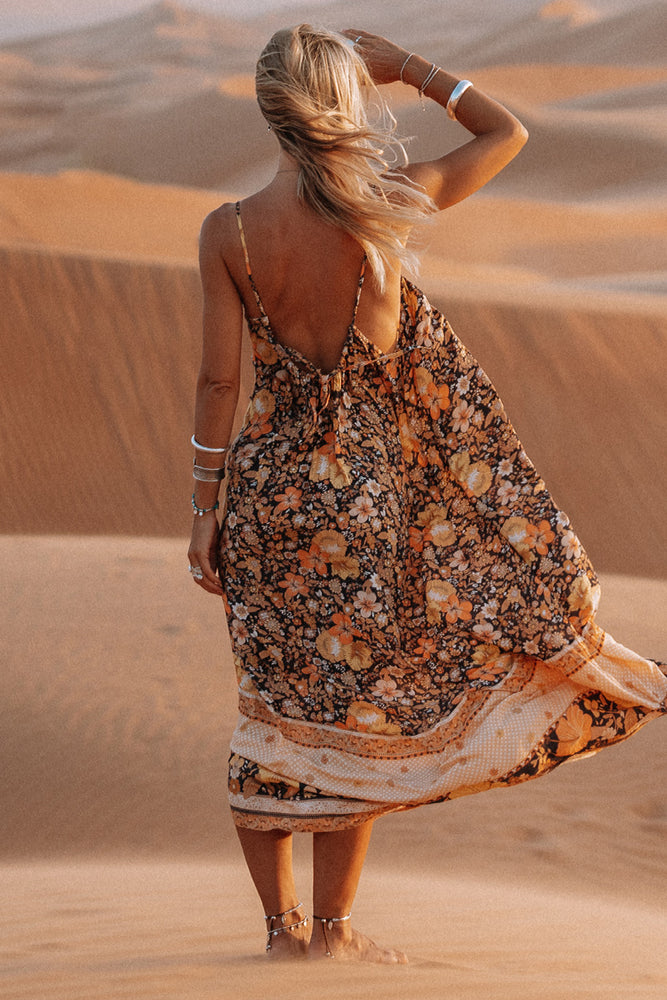 Hibiscus Lane Strappy Maxi Dress
